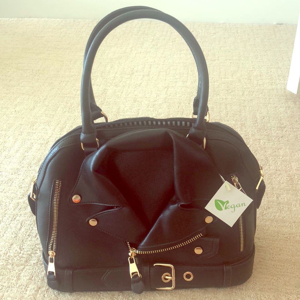 Custom Vegan Leather Moto Jacket Handbag
